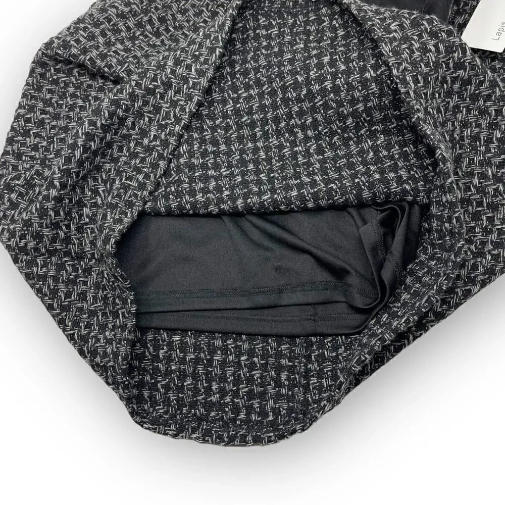 Lapis Black Gray Tweed Skirt Women’s Size Medium NWT